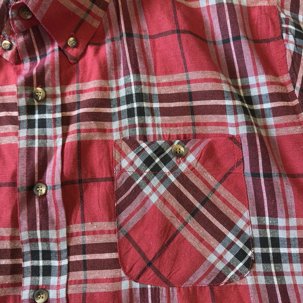 Stillwater Supply Co. Red Plaid Flannel Size Large Short Sleeve Lightweight - Picture 4 of 6